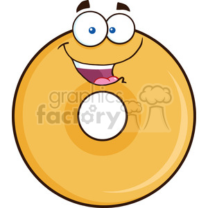 8645 Royalty Free RF Clipart Illustration Happy Donut Cartoon Character Vector Illustration Isolated On White
