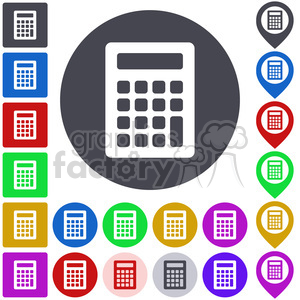 Colorful Calculator Icons in Various Shapes