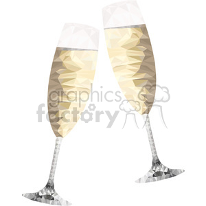 Polygon Champagne Glasses Toasting