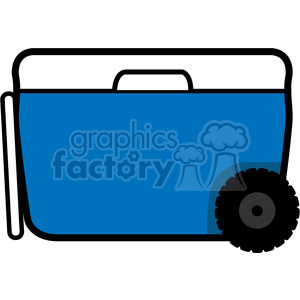 blue wheeled cooler icon