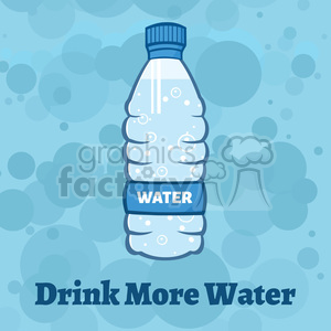 royalty free rf clipart illustration water plastic bottle cartoon illustratoion vector illustration with background with text