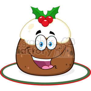 Festive Cartoon Christmas Pudding