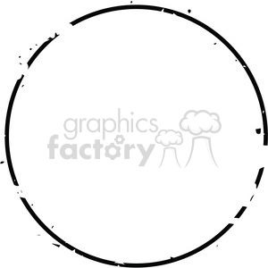 A black, distressed circular frame on a white background. The circular outline is rough and uneven, giving it a worn, vintage look.