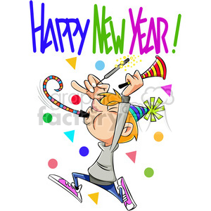   The clipart image shows a cartoon-style illustration of a New Year