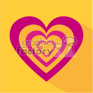 A flat design clipart image featuring layered hearts in shades of pink and yellow, symbolizing love and relationships.