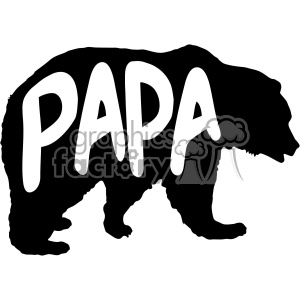 Silhouette of a bear with the word 'PAPA' written inside it.