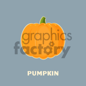 Pumpkin Fruit Cartoon Flat Design Style Vector Illustration With Background And Text Pumpkin