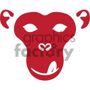 monkey face outline vector icon
