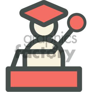 graduation podium education icon