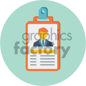 id card circle background vector flat icon
