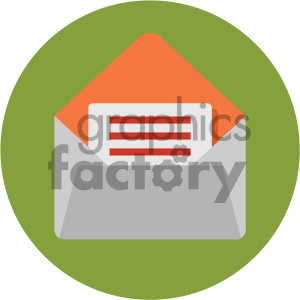 mail circle background vector flat icon