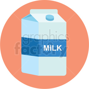milk carton icon with peach circle background