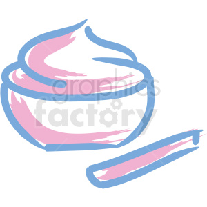 bowl of face cream cosmetic vector icons