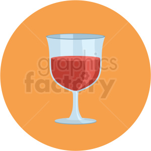 wine glass vector flat icon clipart with circle background