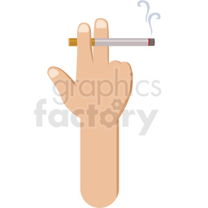 hand smoking cigarette vector flat icon clipart with no background