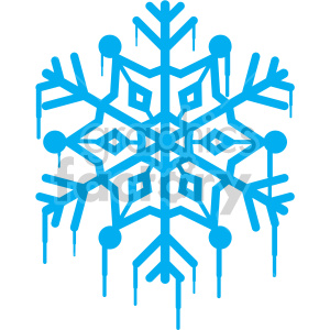 Blue geometric snowflake clipart with intricate design, representing winter and Christmas themes.