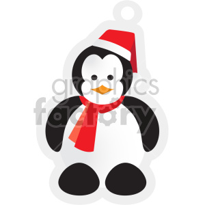 Penguin wearing santa hat tag