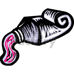 Clipart image of a toothpaste tube with pink toothpaste coming out.