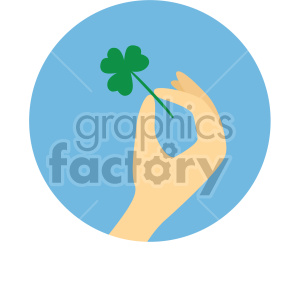 A hand holding a three-leaf clover, symbolizing St. Patrick's Day and Irish luck.