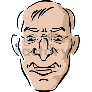 Clipart illustration of an angry expression on a man's face.