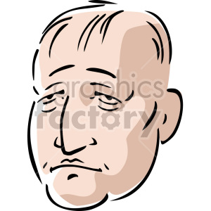 Illustration of a male face with a neutral expression.