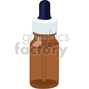 A clipart image of a brown pharmaceutical bottle with a dropper cap.