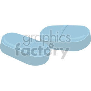 Illustration of two blue oval pills.