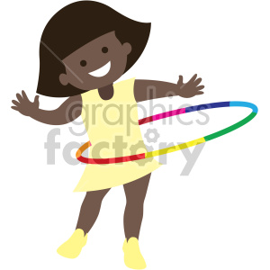african american girl playing with hula hoop