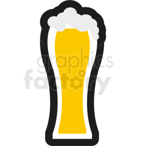 Clipart of a beer glass with foamy head.