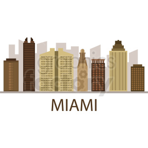 miami city buildings skyline vector