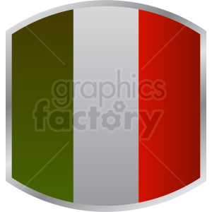 The clipart image displays a shield-shaped design with vertical stripes colored green, white, and red, which are the colors of the Italian flag.