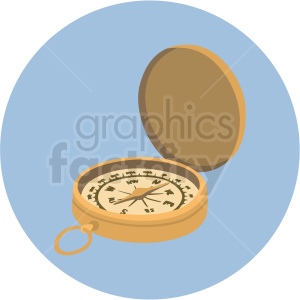 compass vector clipart on blue background