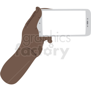 Illustration of a hand holding a smartphone horizontally.