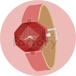 Red Polygonal Wristwatch