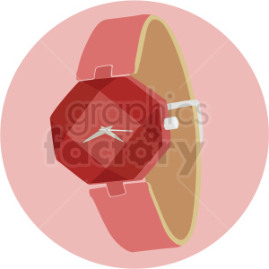 vector female wrist watch on pink background