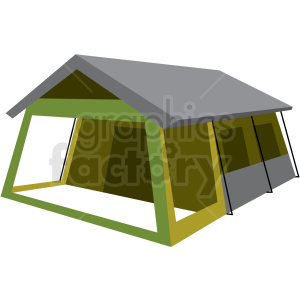   large camp tent vector clipart 