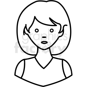 woman outline avatar vector clipart
