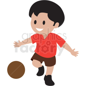 cartoon boy playing kickball