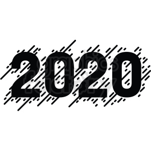 Black White 2020 New Year Clipart Royalty Free Gif Jpg Png