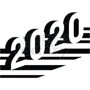 Stylized number '2020' with bold, overlapping design elements.