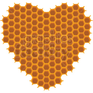 heart shaped honeycomb vector clipart no background