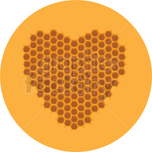heart shaped honeycomb vector clipart yellow background