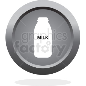 bottle of milk button vector
