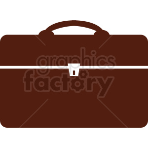 A brown briefcase clipart image with a simple design, featuring a latch in the middle.