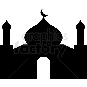 black and white mosque vector