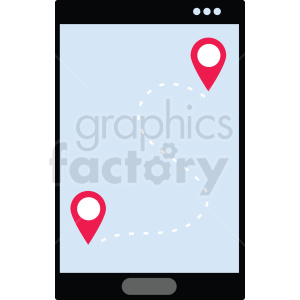 gps route tracker flat vector icon