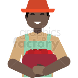 black farmer flat icon vector icon