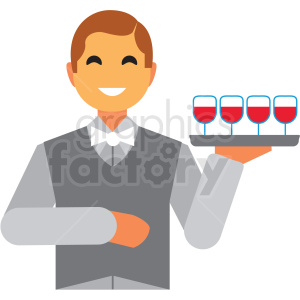 waiter flat icon vector icon