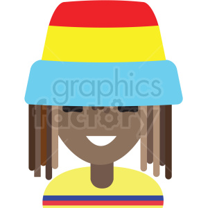 rasta man avatar icon vector clipart