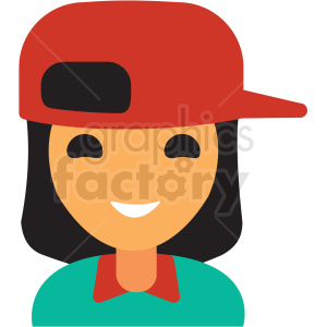 female wearing baseball hat avatar icon vector clipart